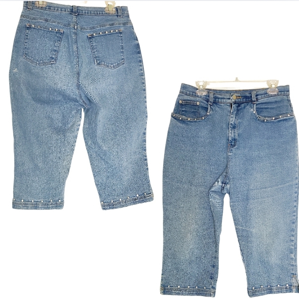 Denim&Co High Waisted Mom Denim Jean Capri Pants